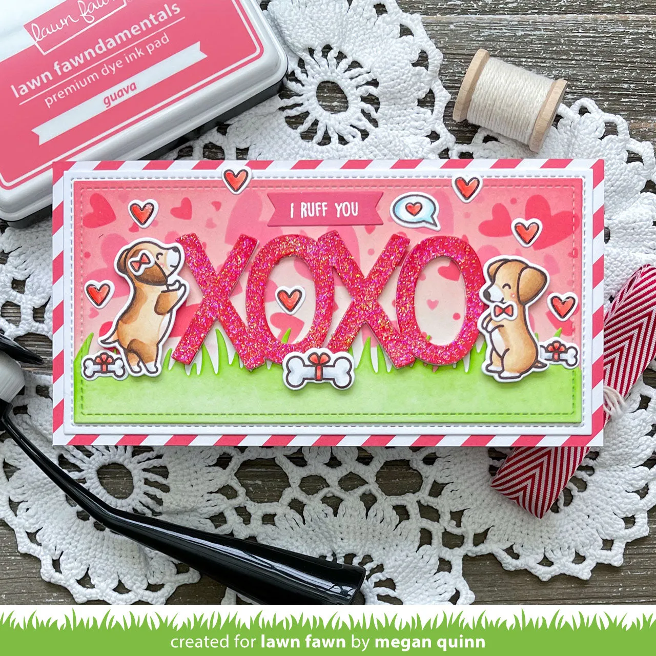 Lawn Fawn Giant XOXO Lawn Cuts Stanzschablone groß 3,5"