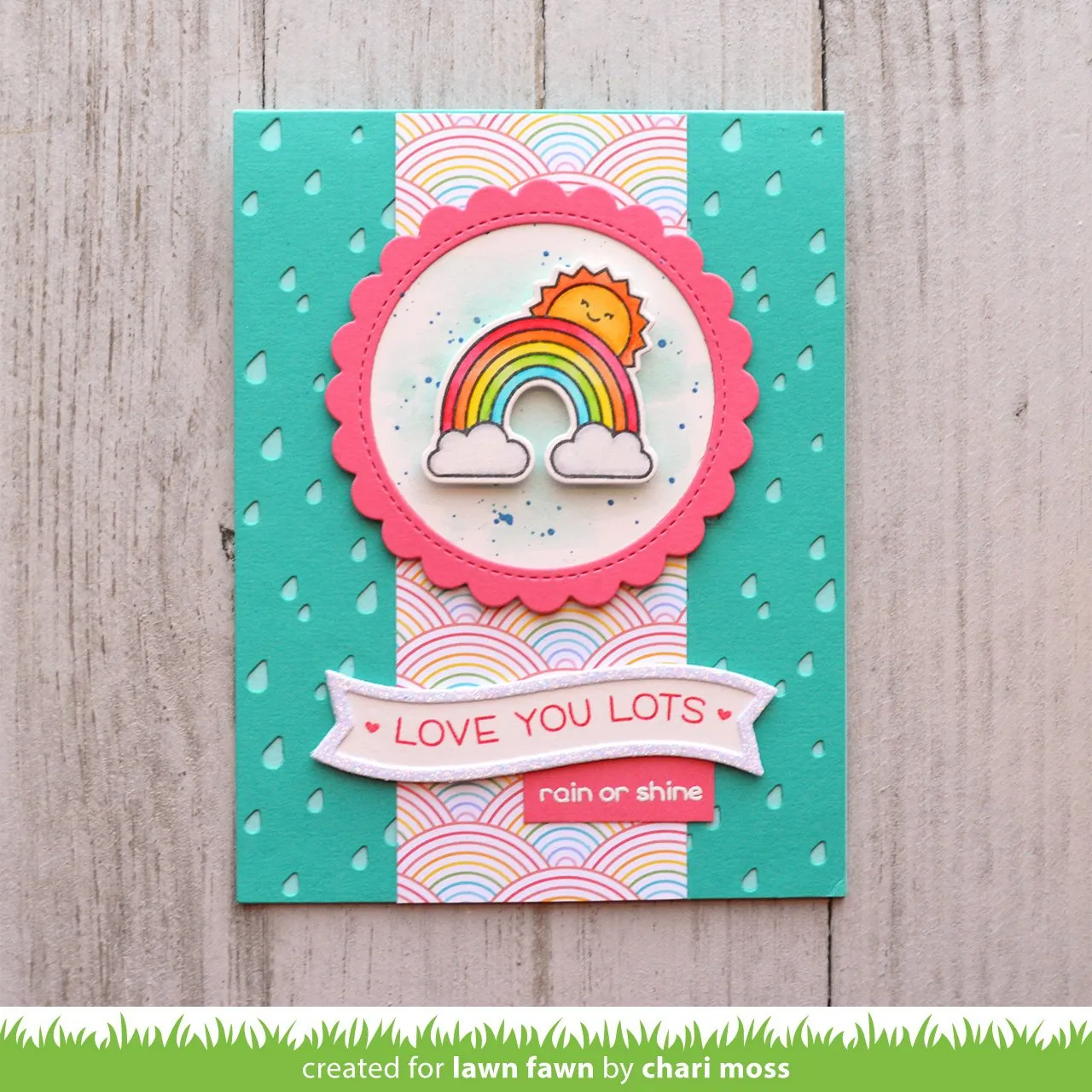 Lawn Fawn Rain or Shine Before n Afters Clear Stamps Regenbogen