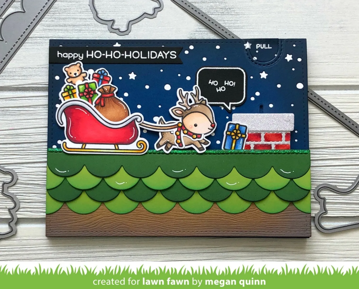 Lawn Fawn Lawn Cuts Rooftop Border Stanzen mit Kamin