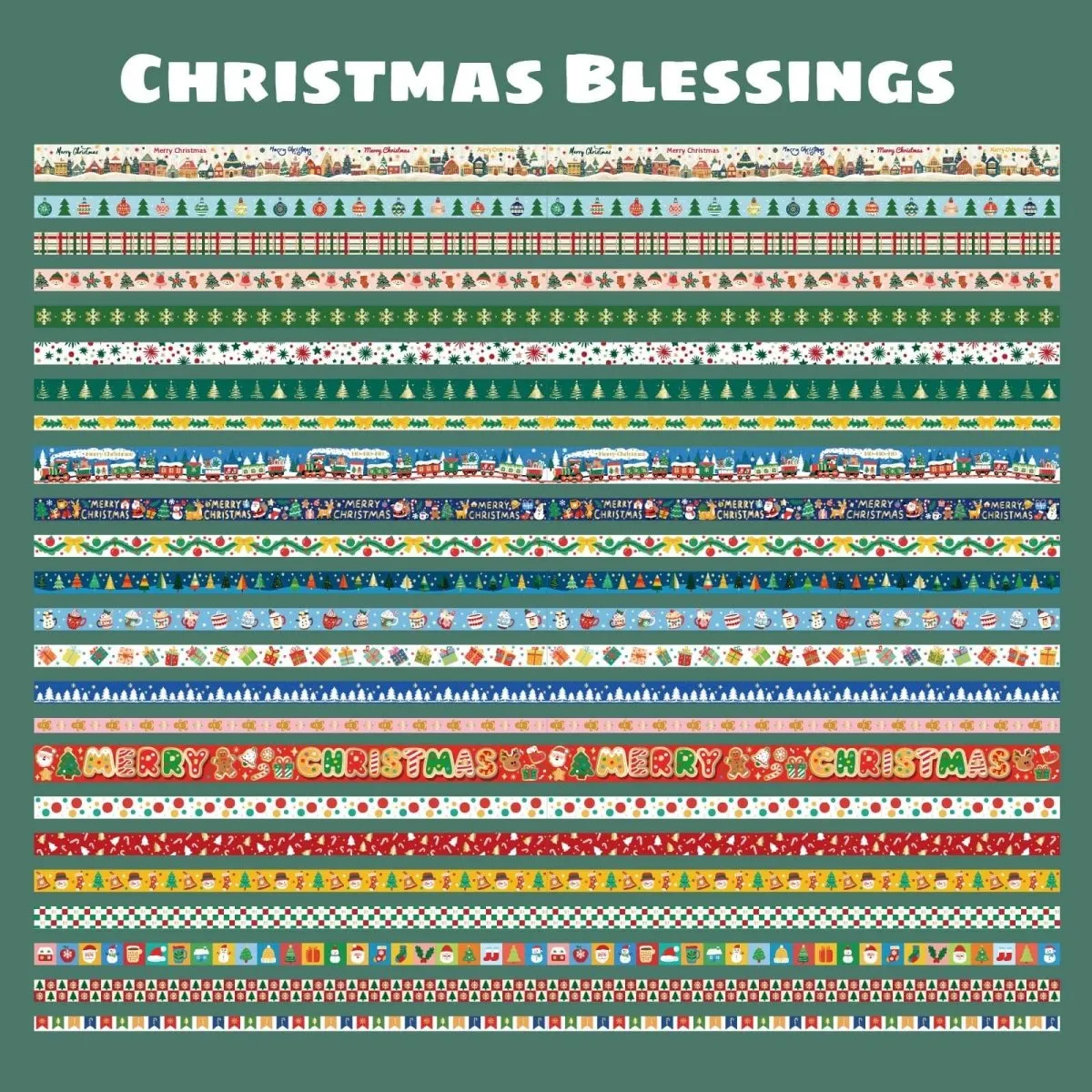 Ieebee Christmas Washi Tape Set 24 Rollen Santa