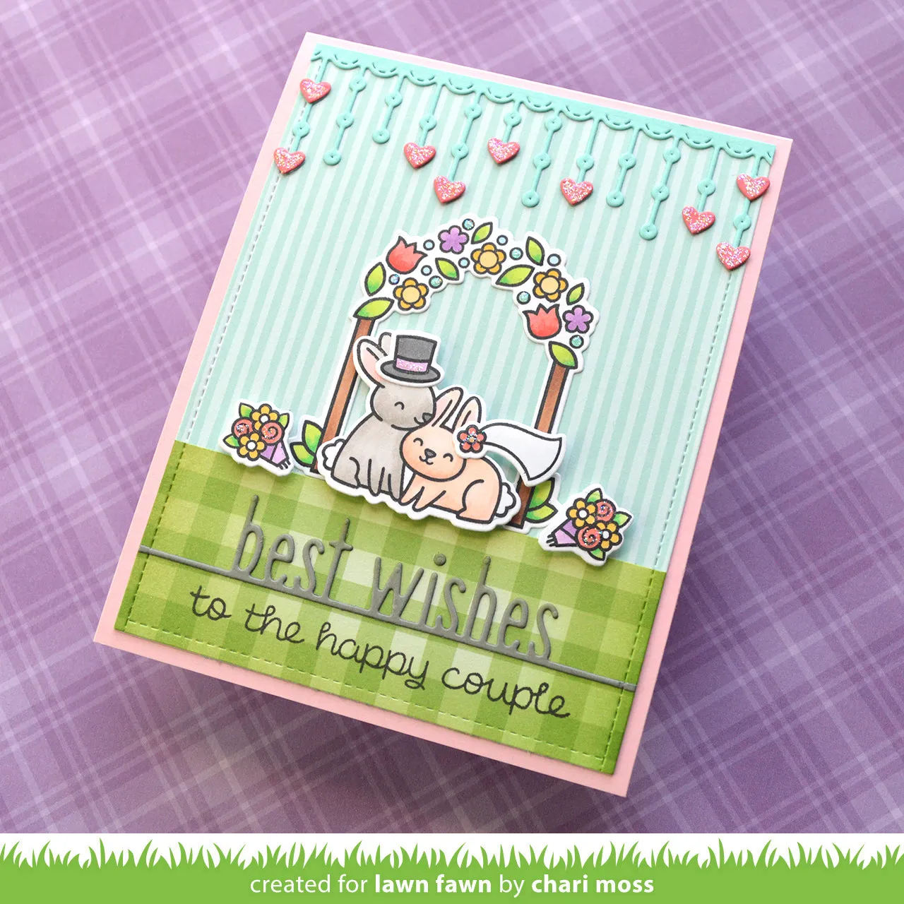 Lawn Fawn Best Wishes Line Border Stanze Schriftzug