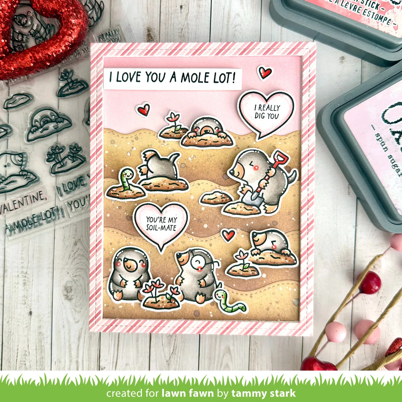 Lawn Fawn A Mole Lot of Love Add-On Stempel Valentinstag