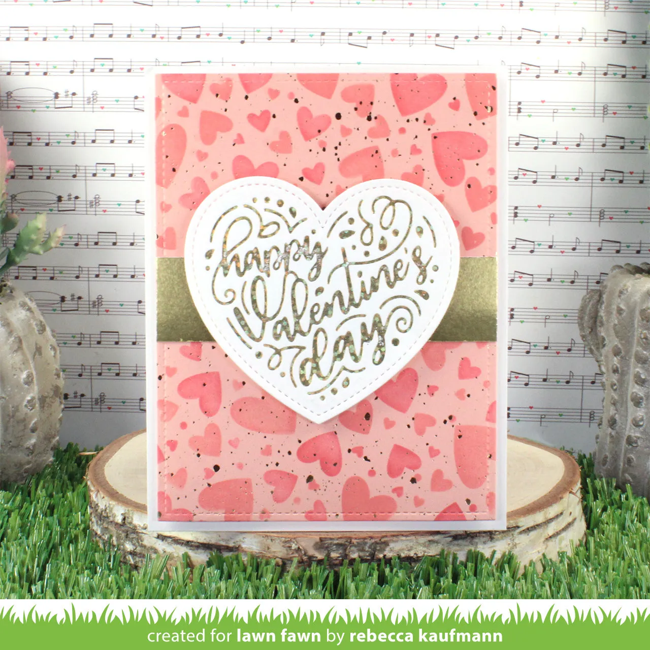 Lawn Fawn Foiled Sentiments Happy Valentines Heißfolie