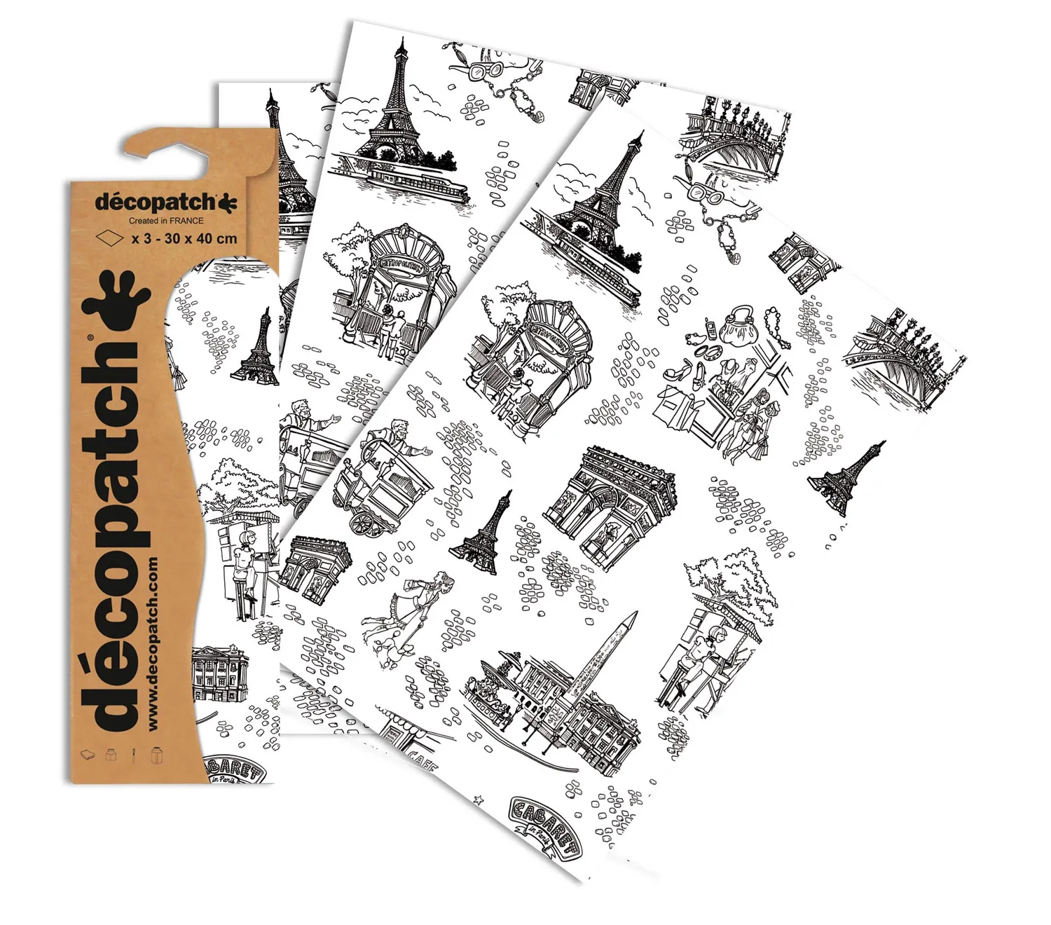 décopatch Papier C771O 3 Bögen Handschrift Gedicht