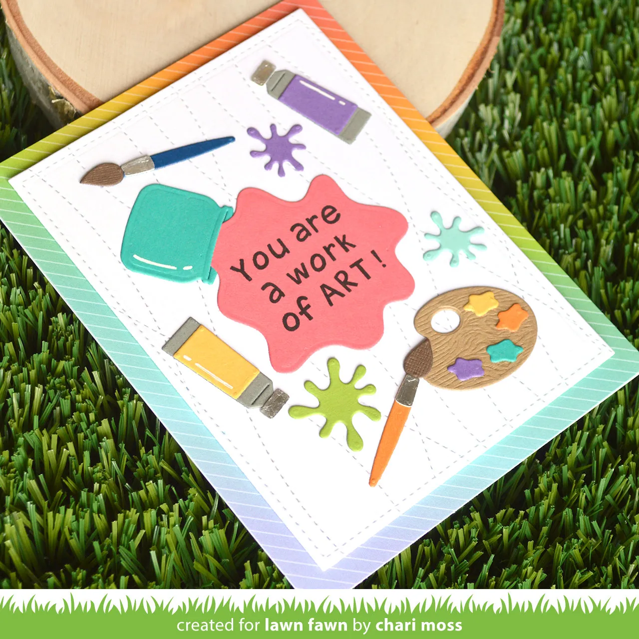 Lawn Fawn Lawn Cuts Stitched Ripple Backdrop Stanze Wellen