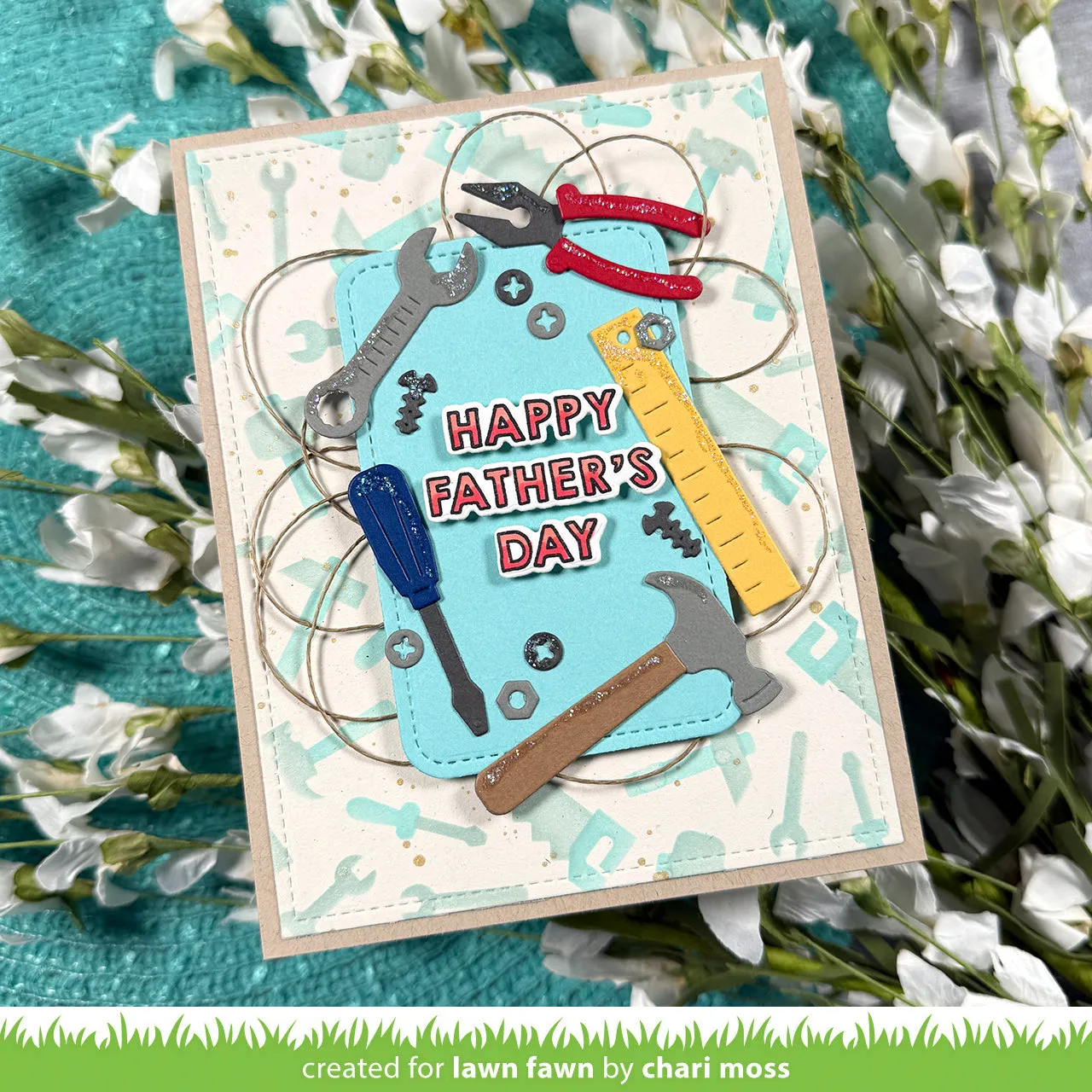 Lawn Fawn Tool Time LF4099 Schablone 15x15 cm Werkzeug