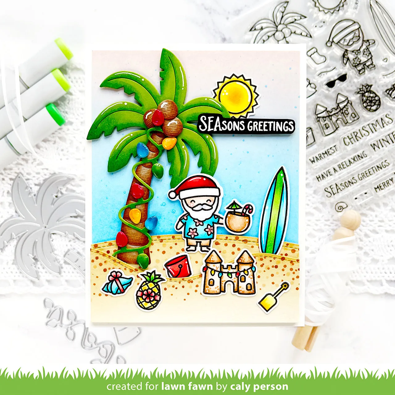 Lawn Fawn Christmas Palm Tree Stanzen Palme 7x10 cm