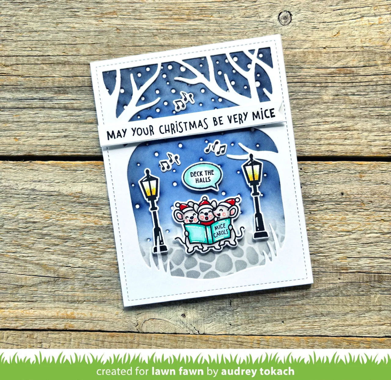Lawn Fawn Caroling Mice Clear Stamps Weihnachten Mäuse
