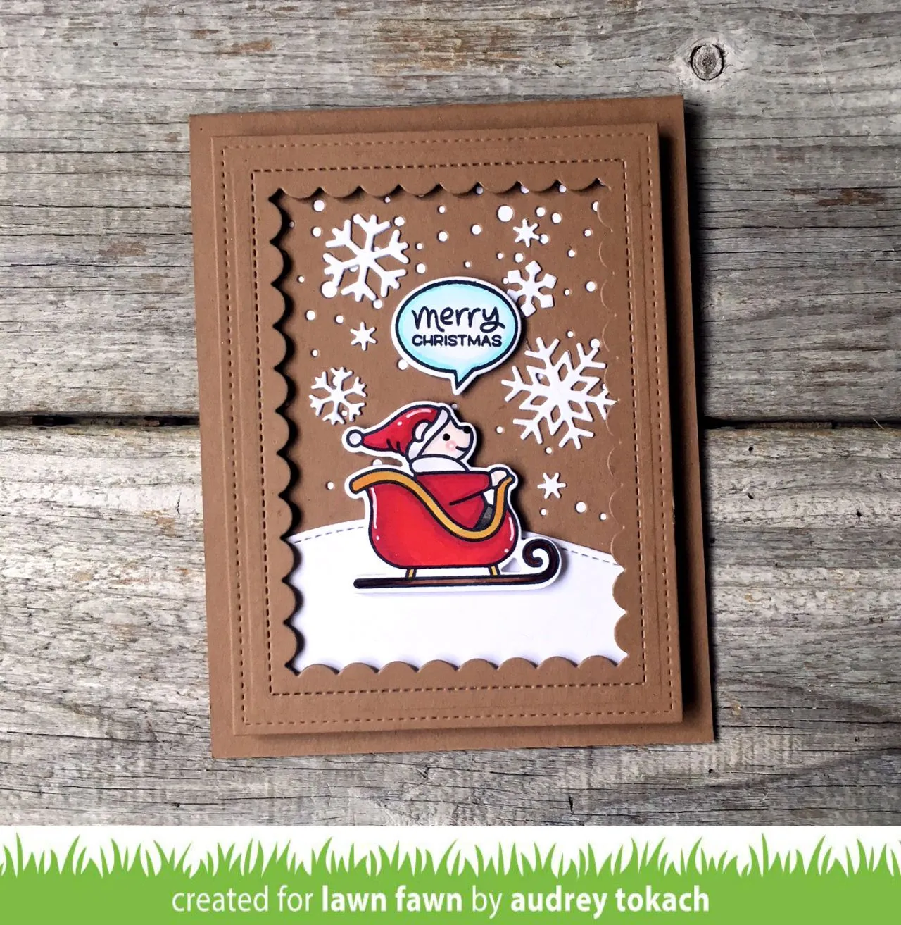 Lawn Fawn Reverse Stitched Scalloped Rectangle Stanzschablonen