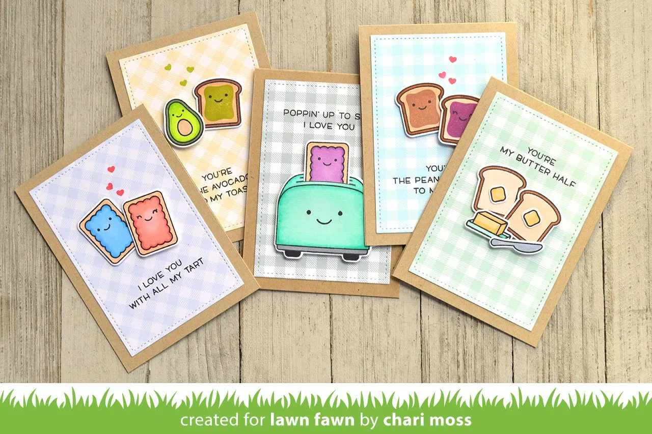 Lawn Fawn Let's Toast Stempelset Toast Toaster