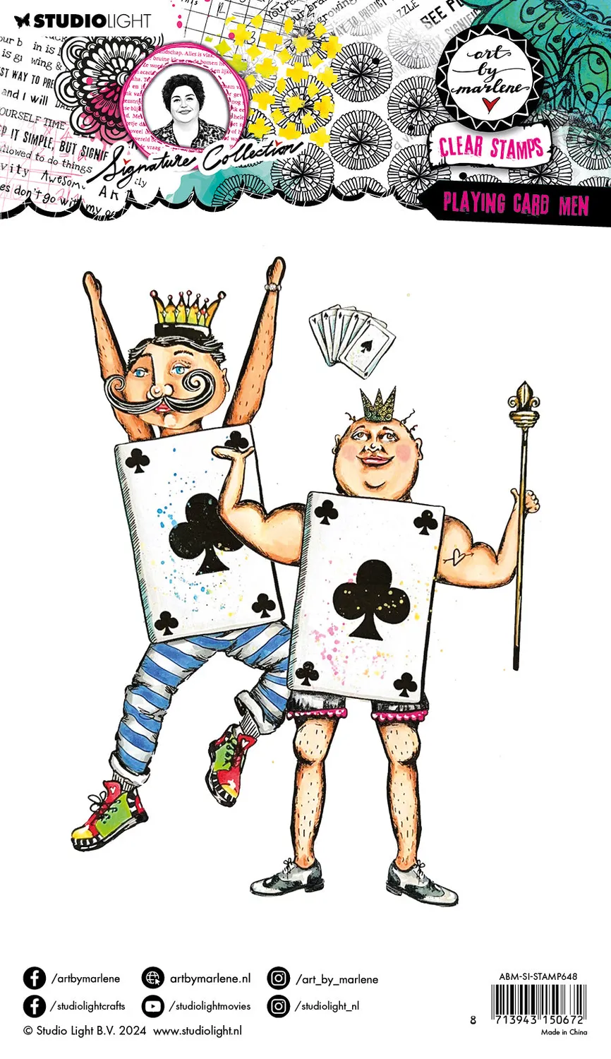 Art by Marlene Signature Playing card men Clear Stamp