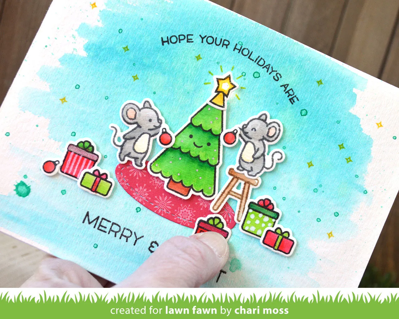 Lawn Fawn Merry Mice Clear Stamps Weihnachten Englisch