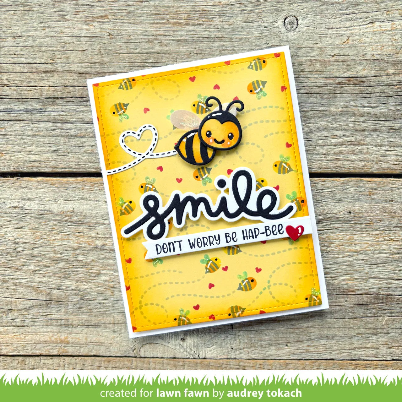Lawn Fawn Bee Happy Schablonen Hintergrund 4-teilig Bienen