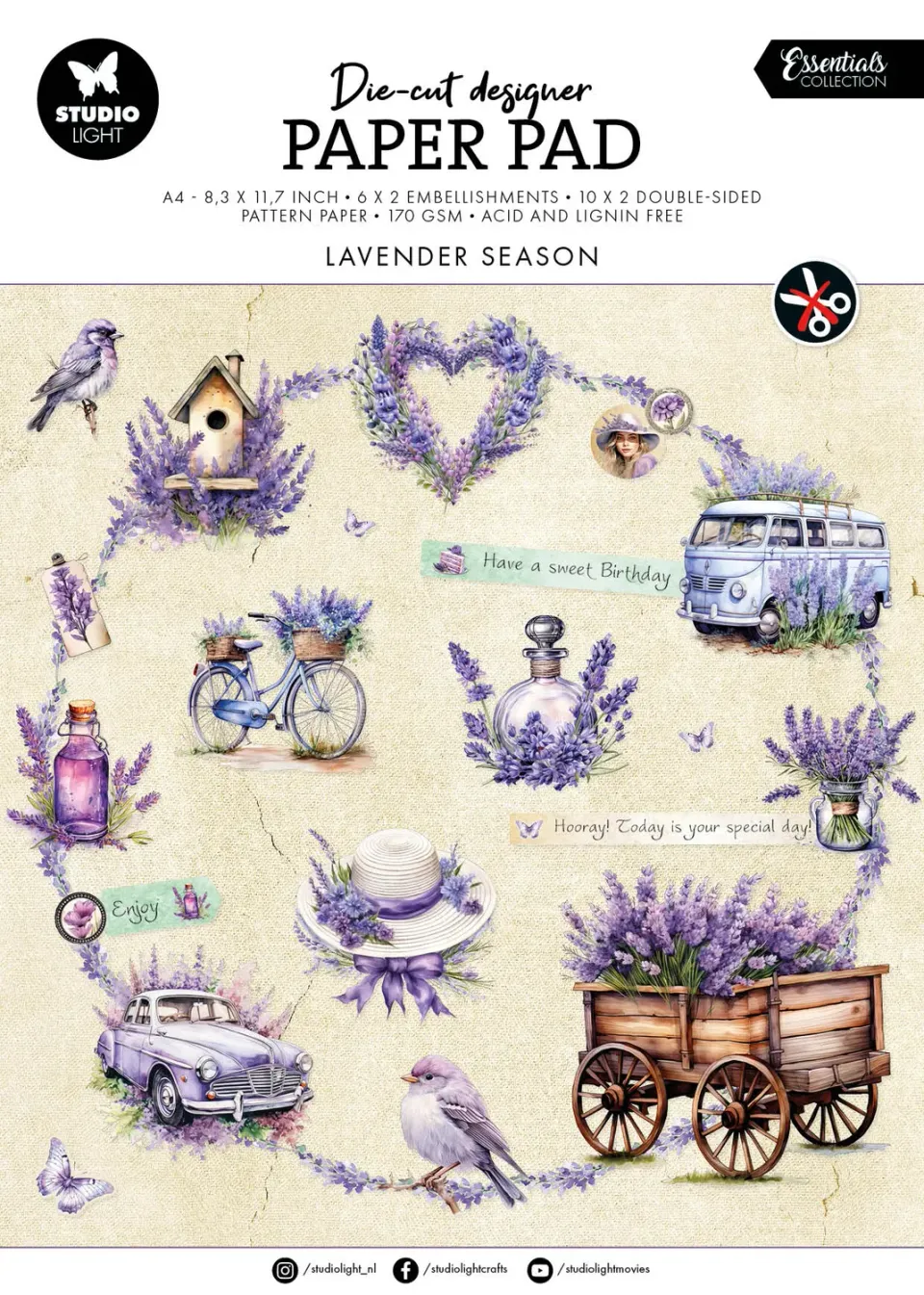 StudioLight Essentials Lavender Season Die-cut Papierblock