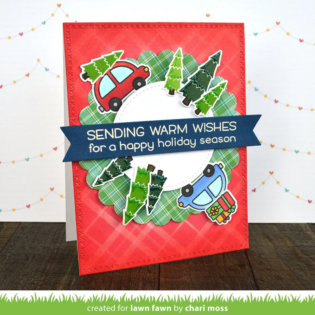 Lawn Fawn Home for the Holidays Clear Stamps Weihnachtsauto