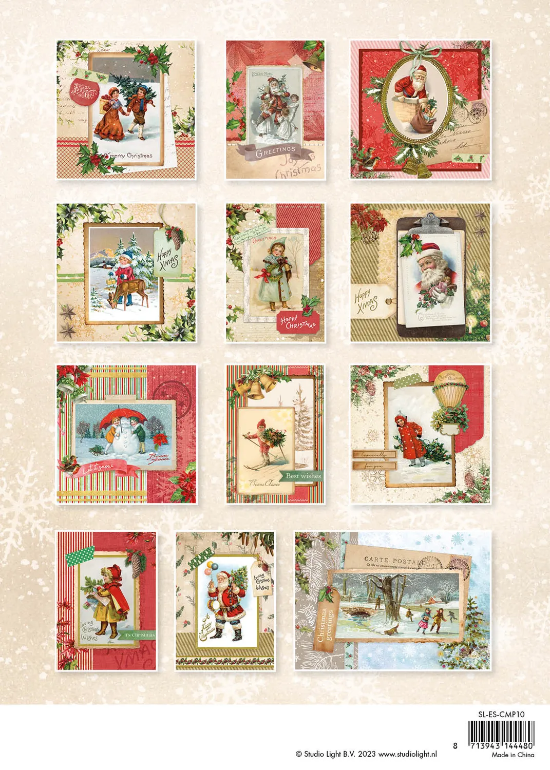 StudioLight Essentials Kartenblock Vintage Christmas A4