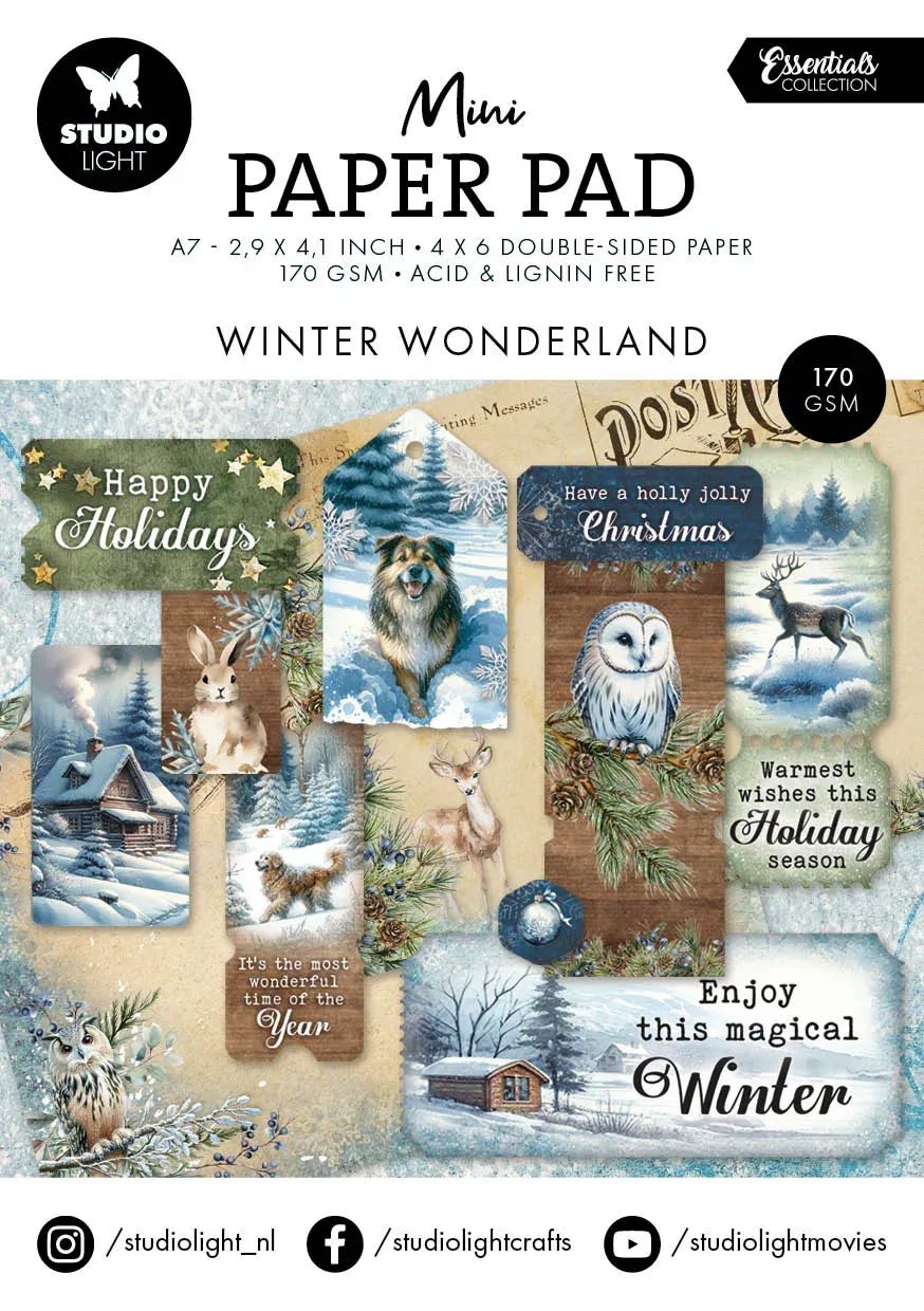 StudioLight Essentials Mini Paper Pad Winter Wonderland 24 Blatt