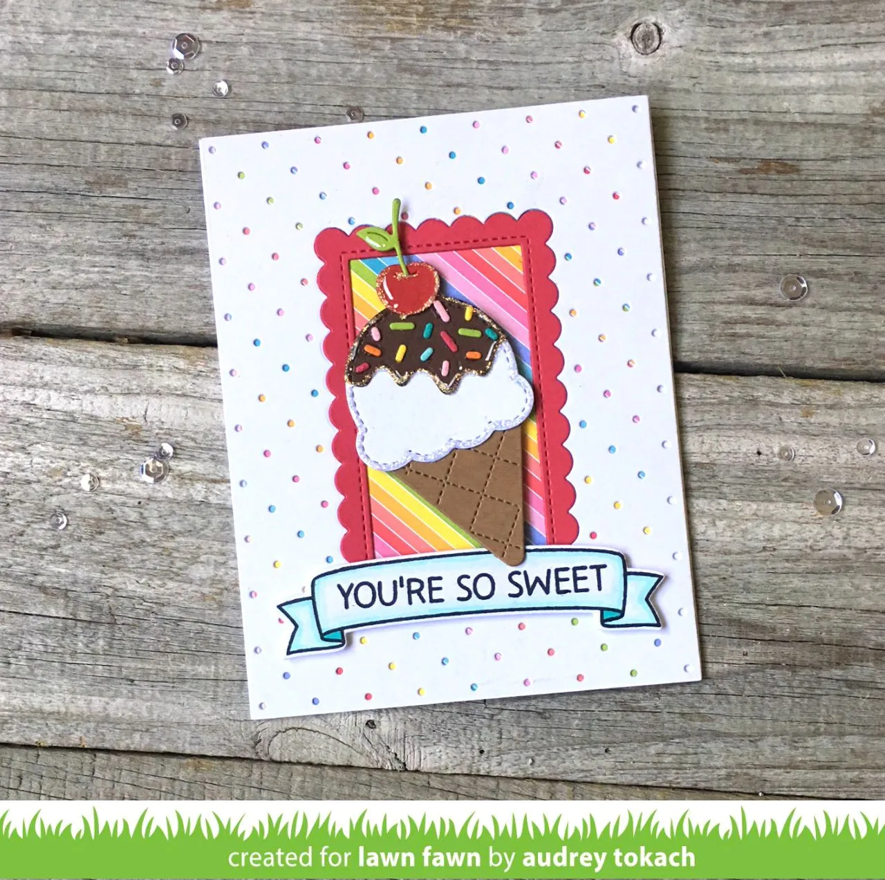 Lawn Fawn Itsy Bitsy Polka Dot Backdrop Stanzschablone