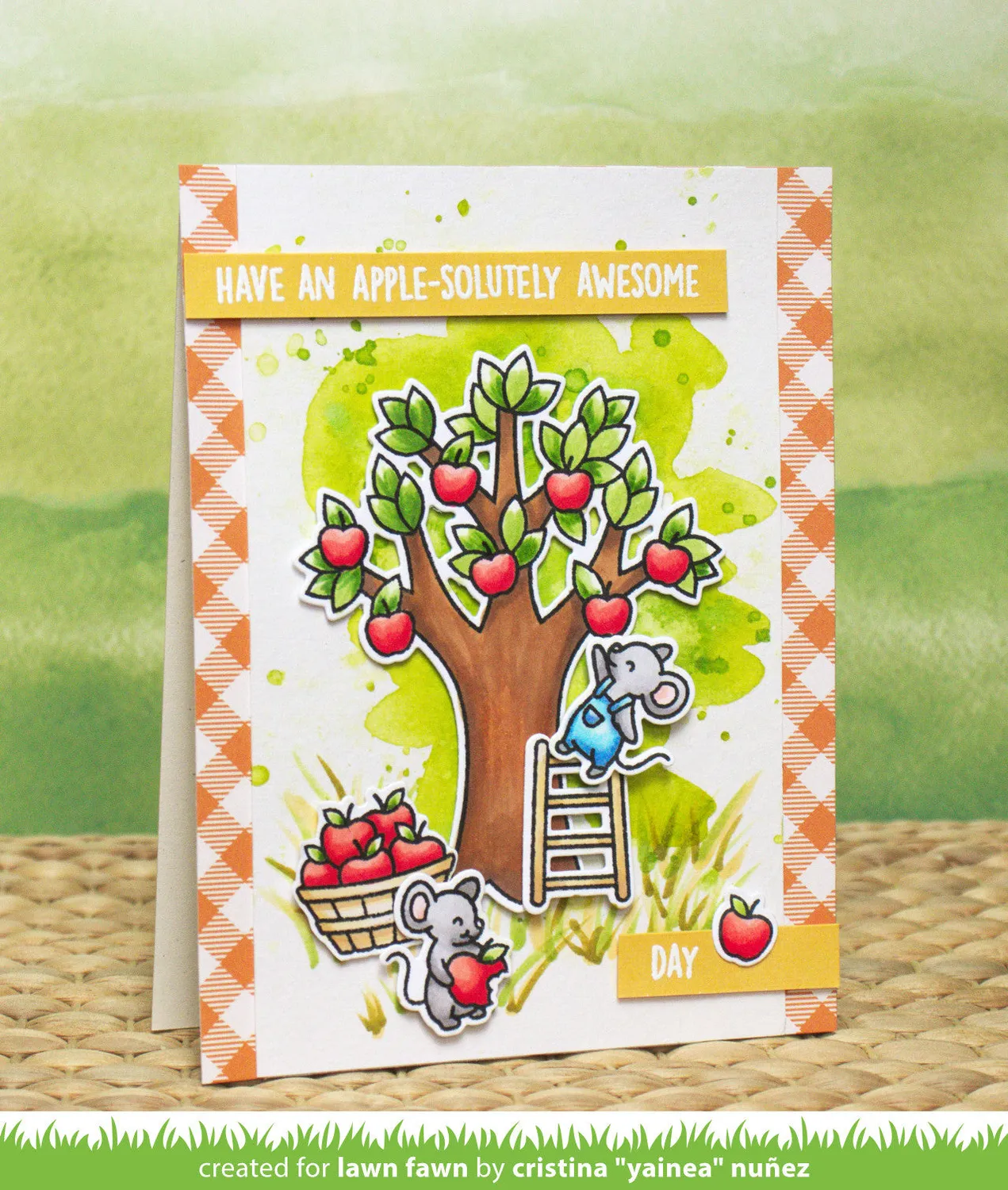 Lawn Fawn Apple-solutely Awesome Clear Stamps Mäuse Herbst