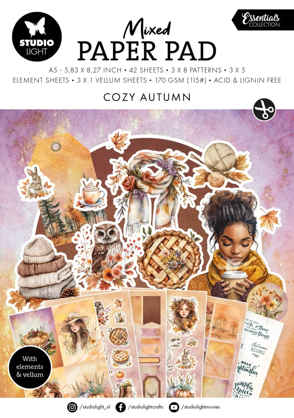 StudioLight Essentials Cozy Autumn Mixed Paper Pad 42 Blatt
