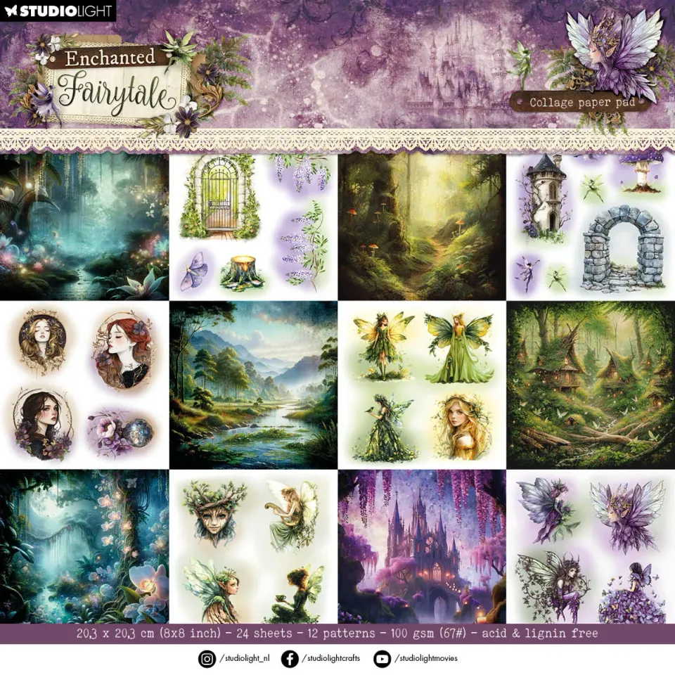 StudioLight Enchanted Fairytale Collage Paper Pad 24 Blatt
