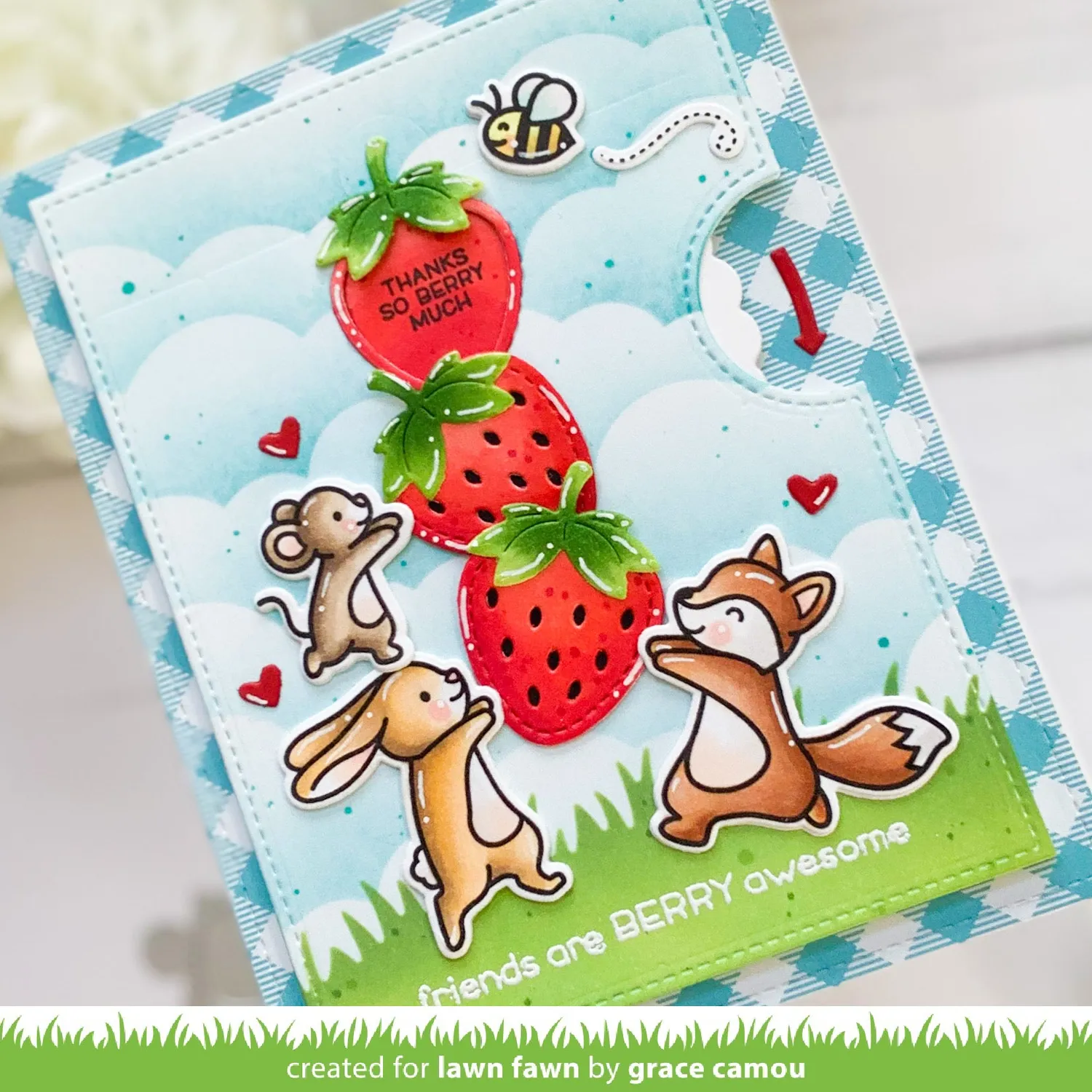 Lawn Fawn Reveal Wheel Strawberry Add-On Stanzschablone Erdbeere