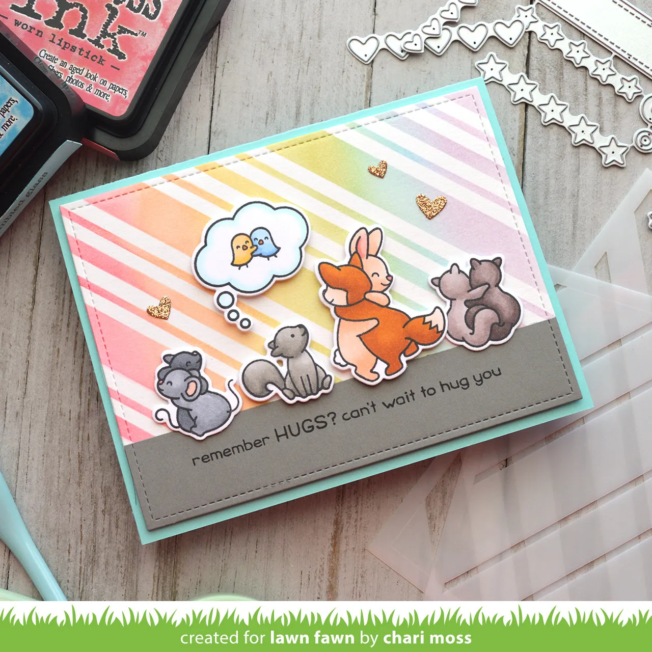 Lawn Fawn Plaid Stencils Schablonen Karo 15x15 cm