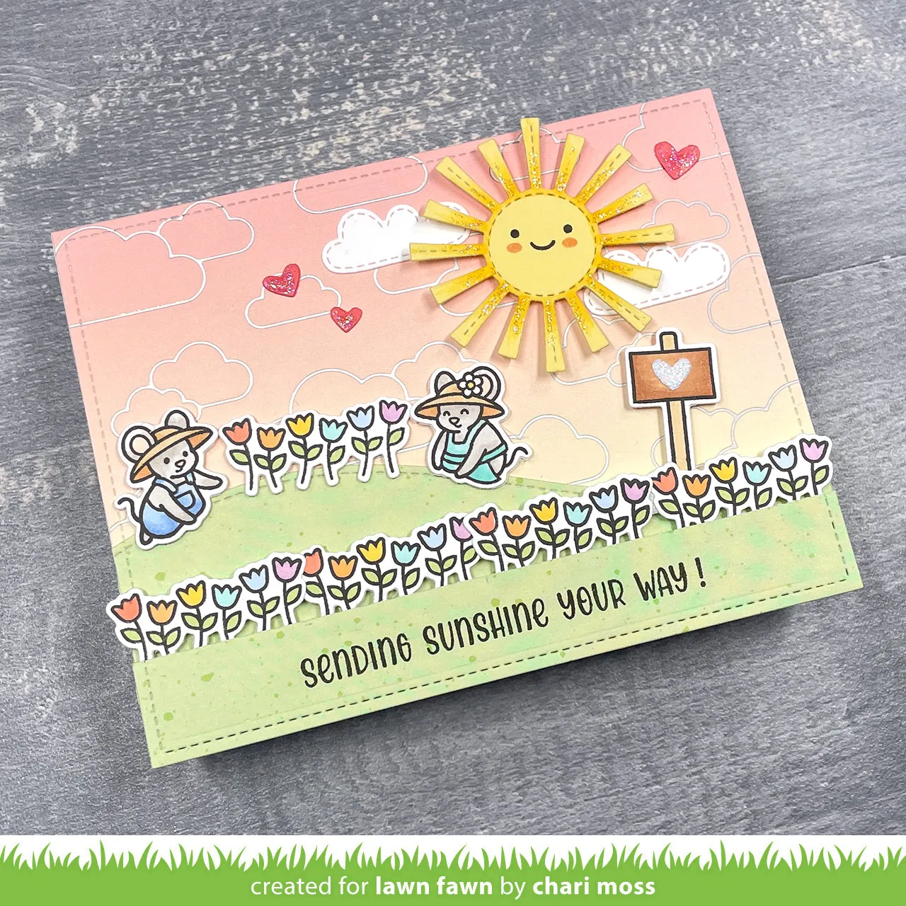 Lawn Fawn Cloud Background Landscape Hot Foil Plate Wolken