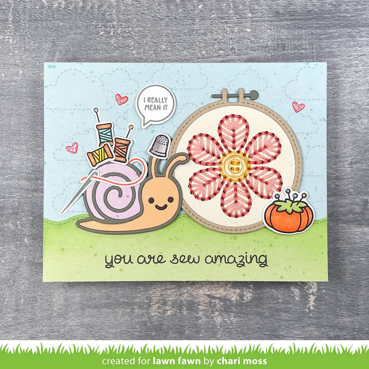 Lawn Fawn Embroidery Hoop Flower Add-On Stanze Blume