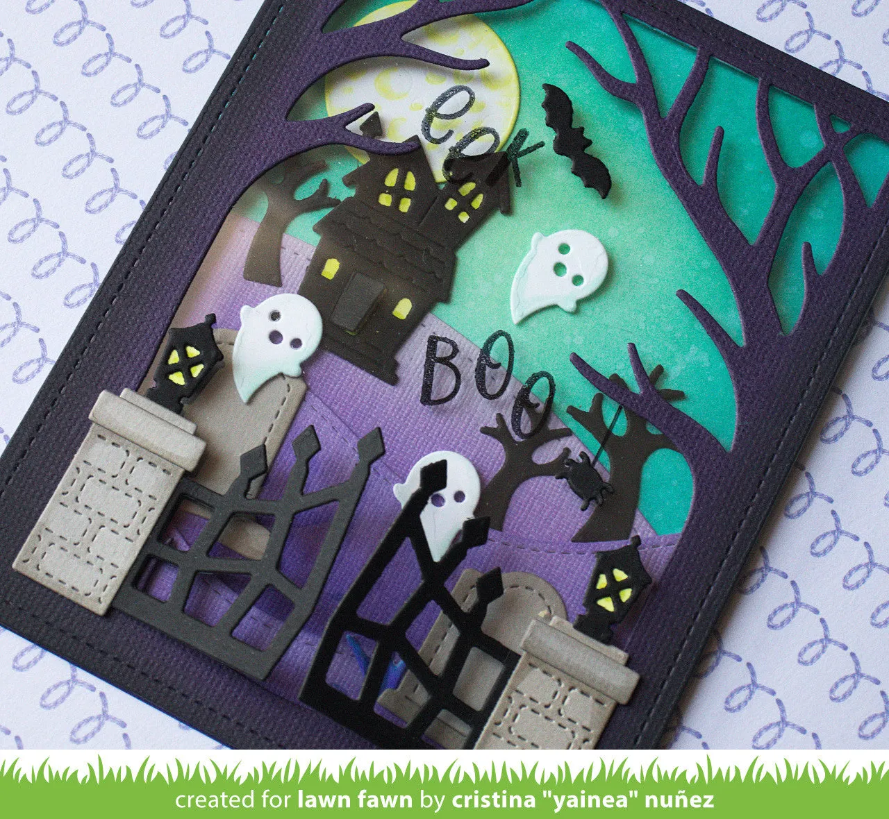 Lawn Fawn Spooky Gate Stanzschablonen Halloween