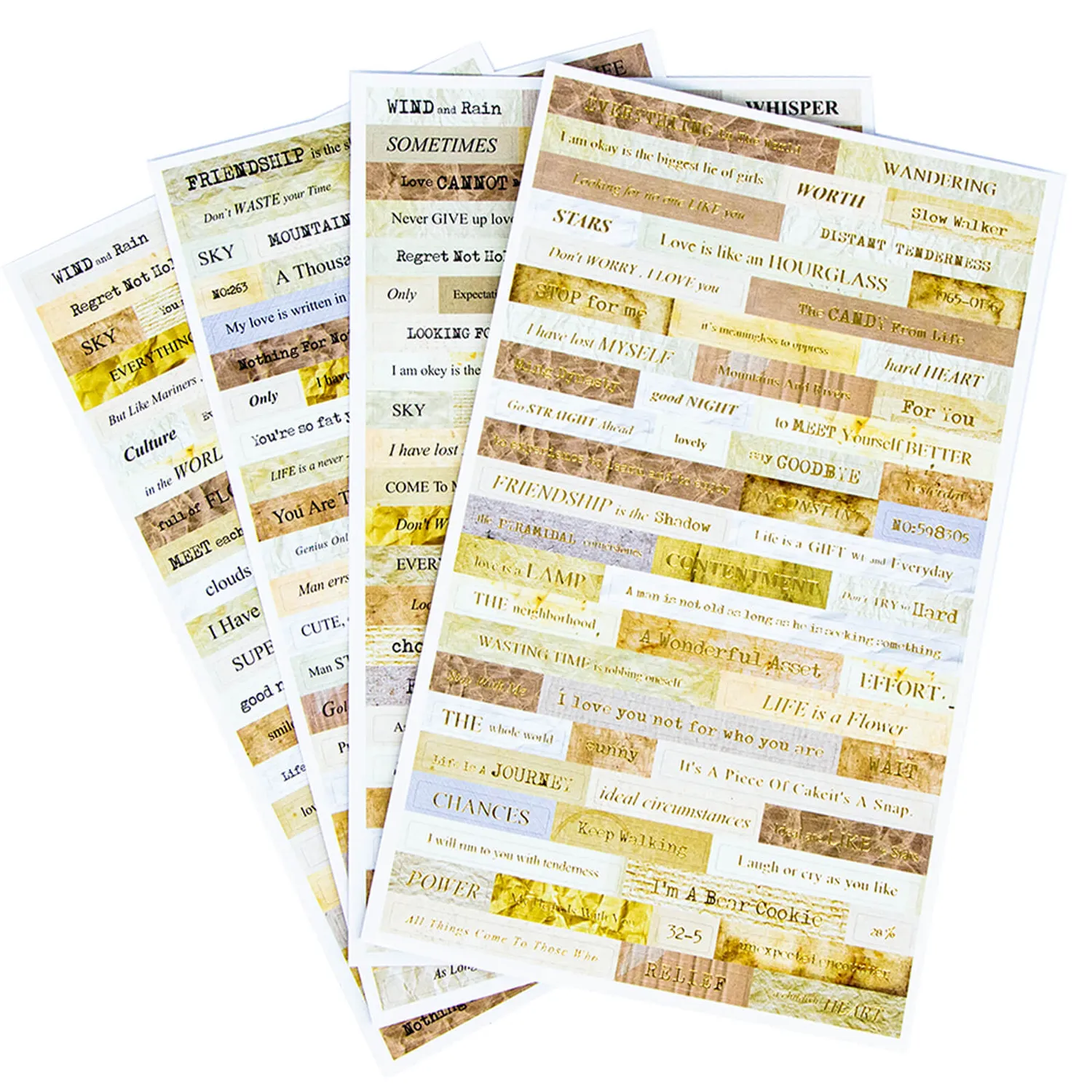 Ieebee Between The Lines Textsticker 4-tlg Vintage