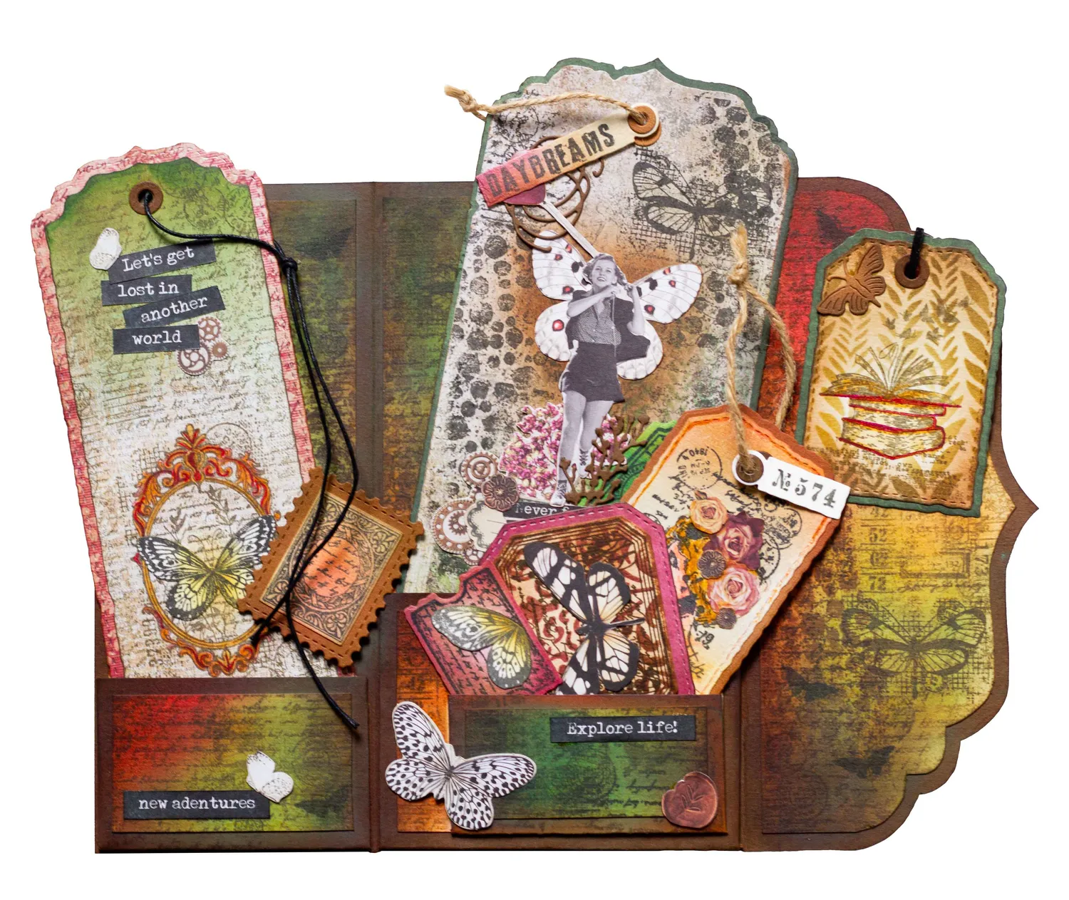 StudioLight Grunge Butterfly Sticker 5 m