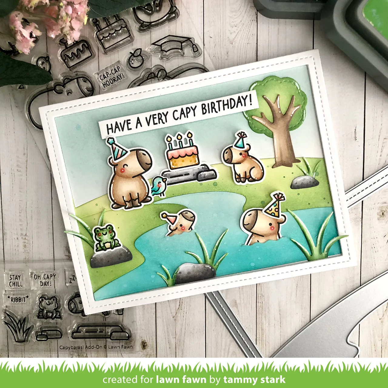 Lawn Fawn Capybaras Stempelset Geburtstag