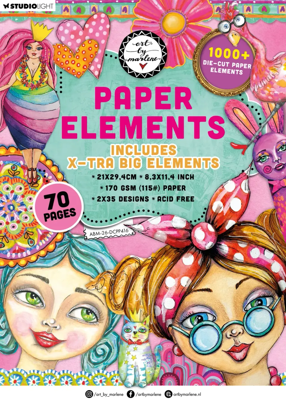 Art by Marlene 2026 Die-cut Paper Pad X-tra Big Elements 70 Blatt