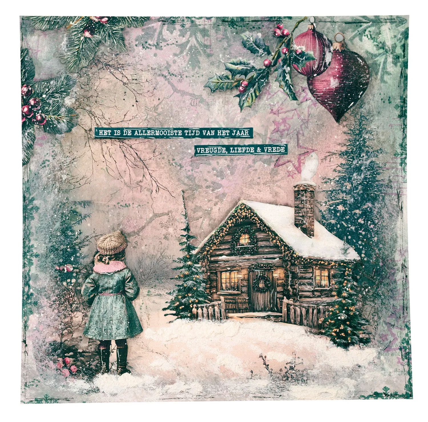 Jenine's Mindful Art Christmas Blush Collagepapier 36 Blatt