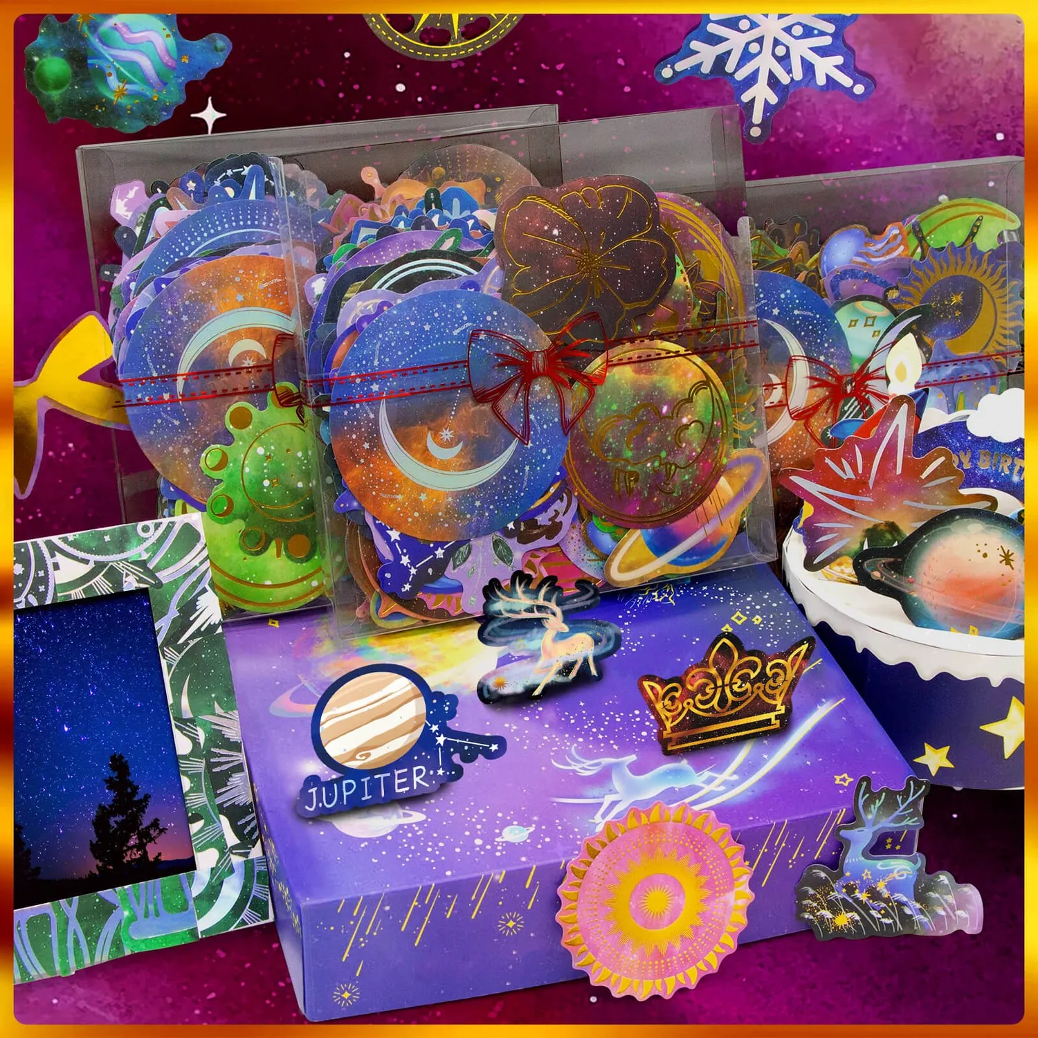 Ieebee Galaxy Dream Sticker 210 Stück wasserfest