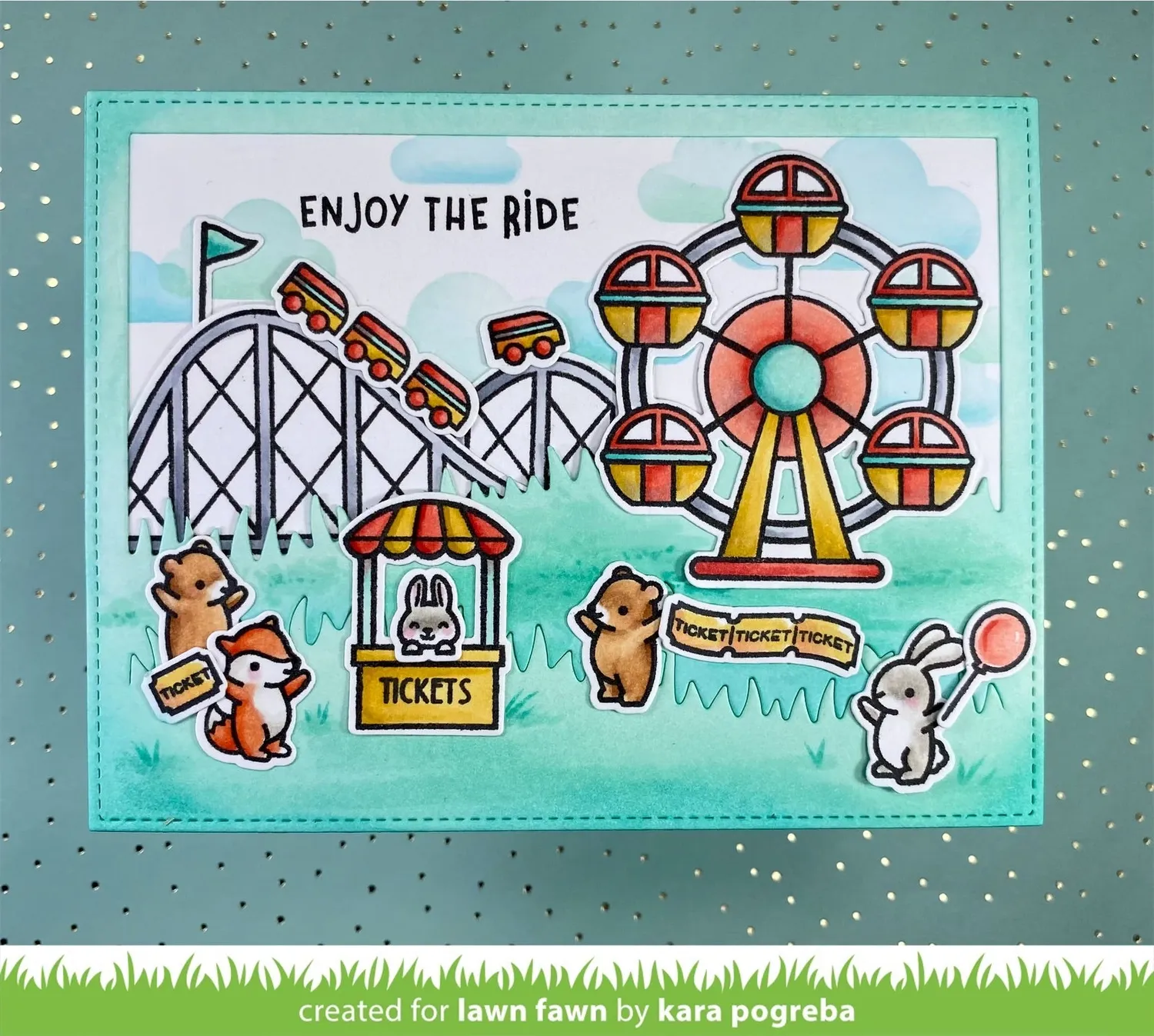 Lawn Fawn Coaster Critters Flip-Flop LF3075 Stempel