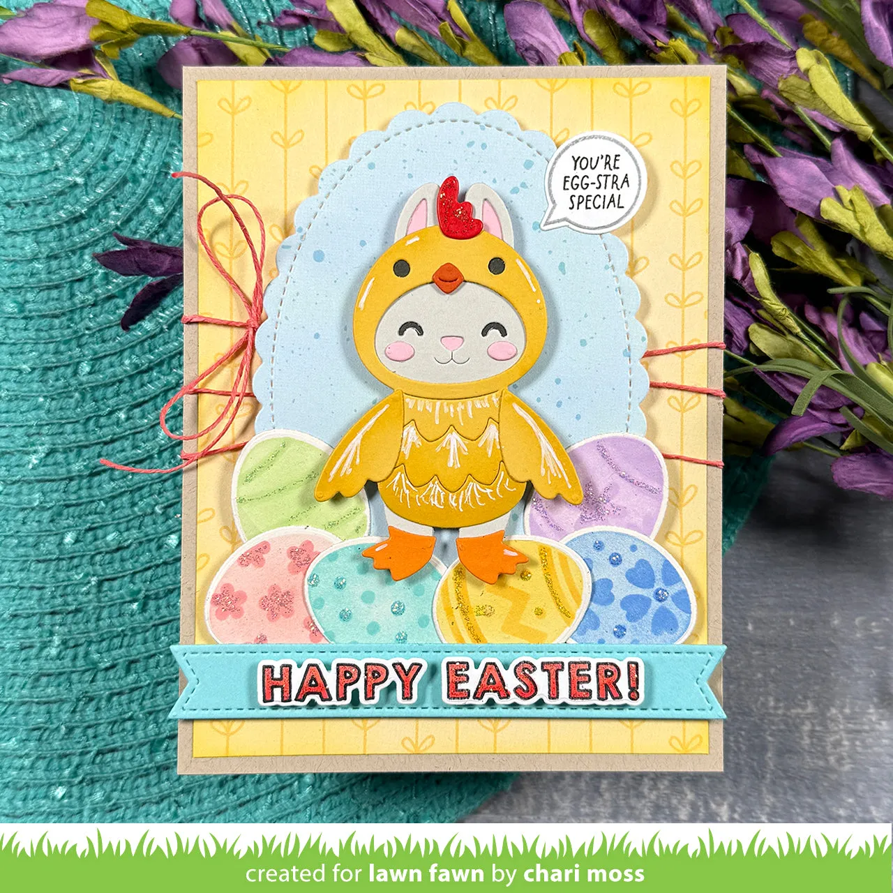 Lawn Fawn Stamp N Stencil Easter Eggs LF4028 Klartextstempel