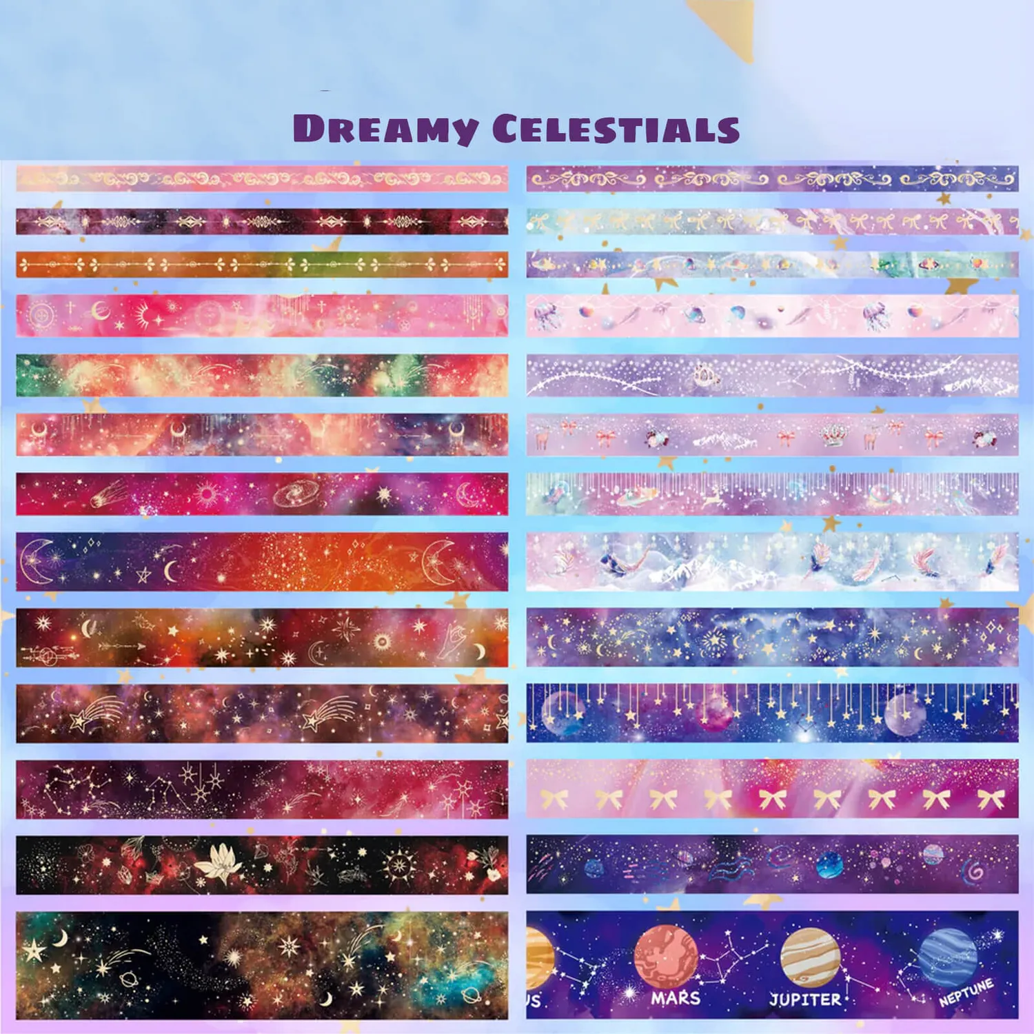 Ieebee Galaxy Washi Tape Set 52 Rollen Sterne Nebel