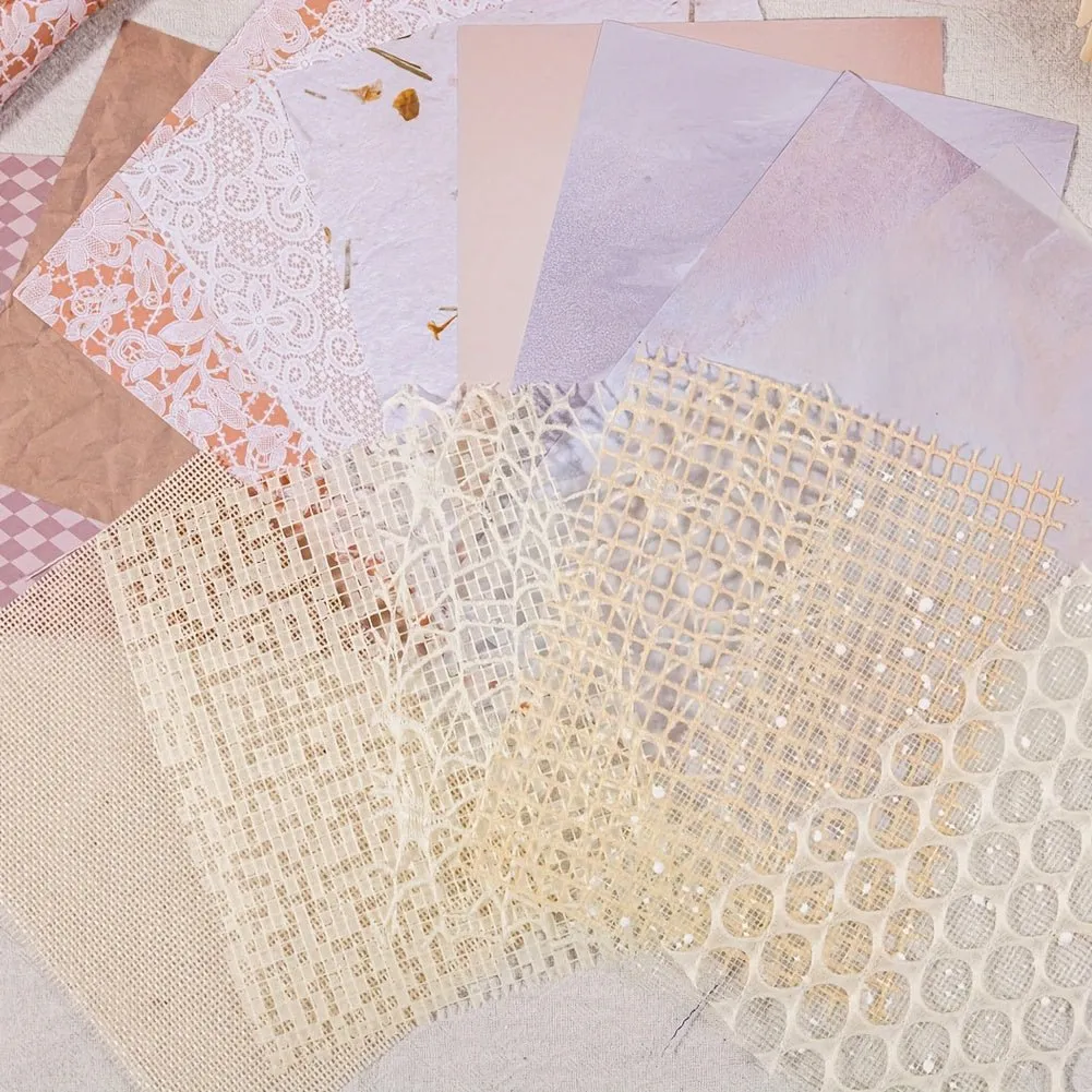 Ieebee Textured Aesthetic Scrapbookpapier 15-teilig