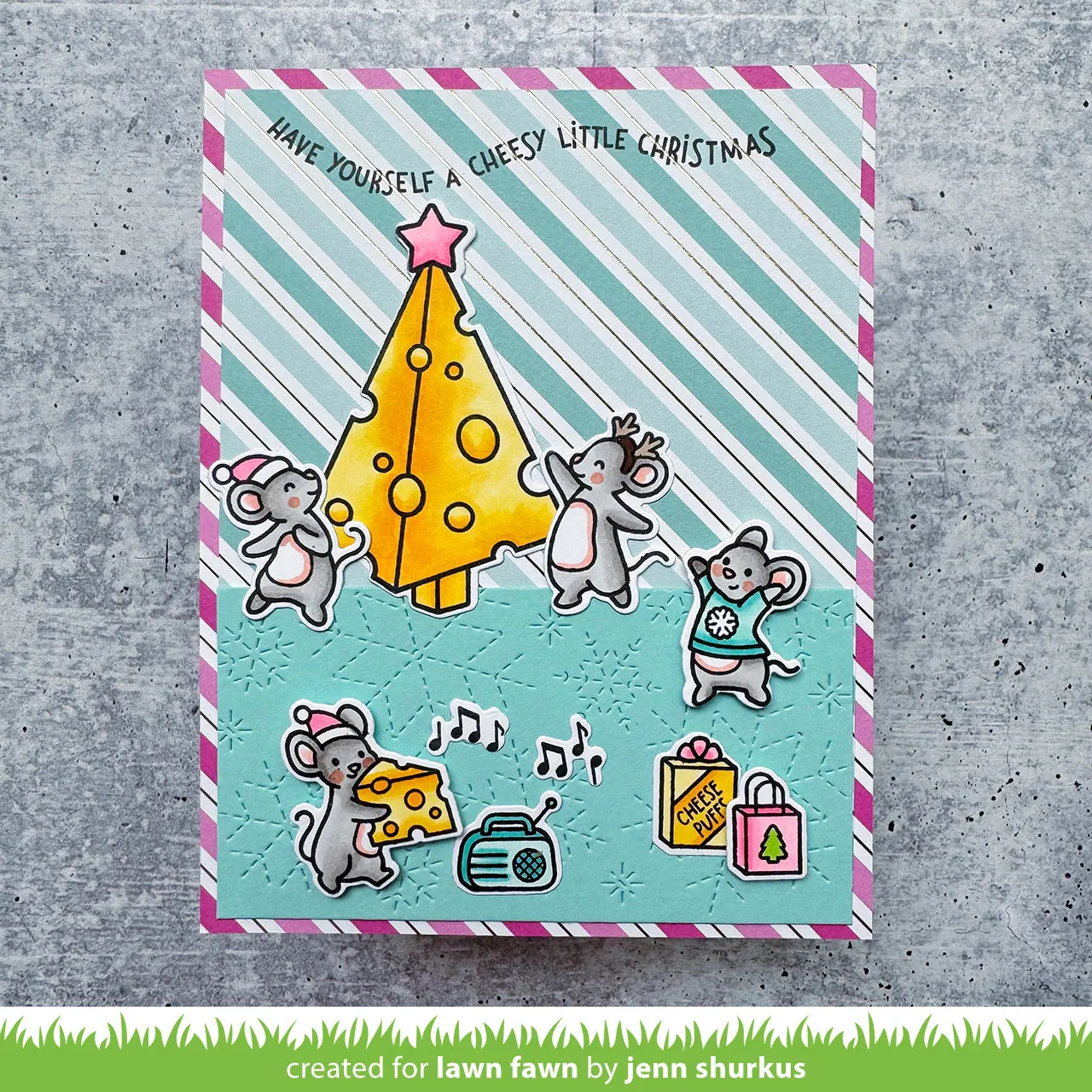 Lawn Fawn Cheesy Christmas Add-On Stempel LF3502 Mäuse