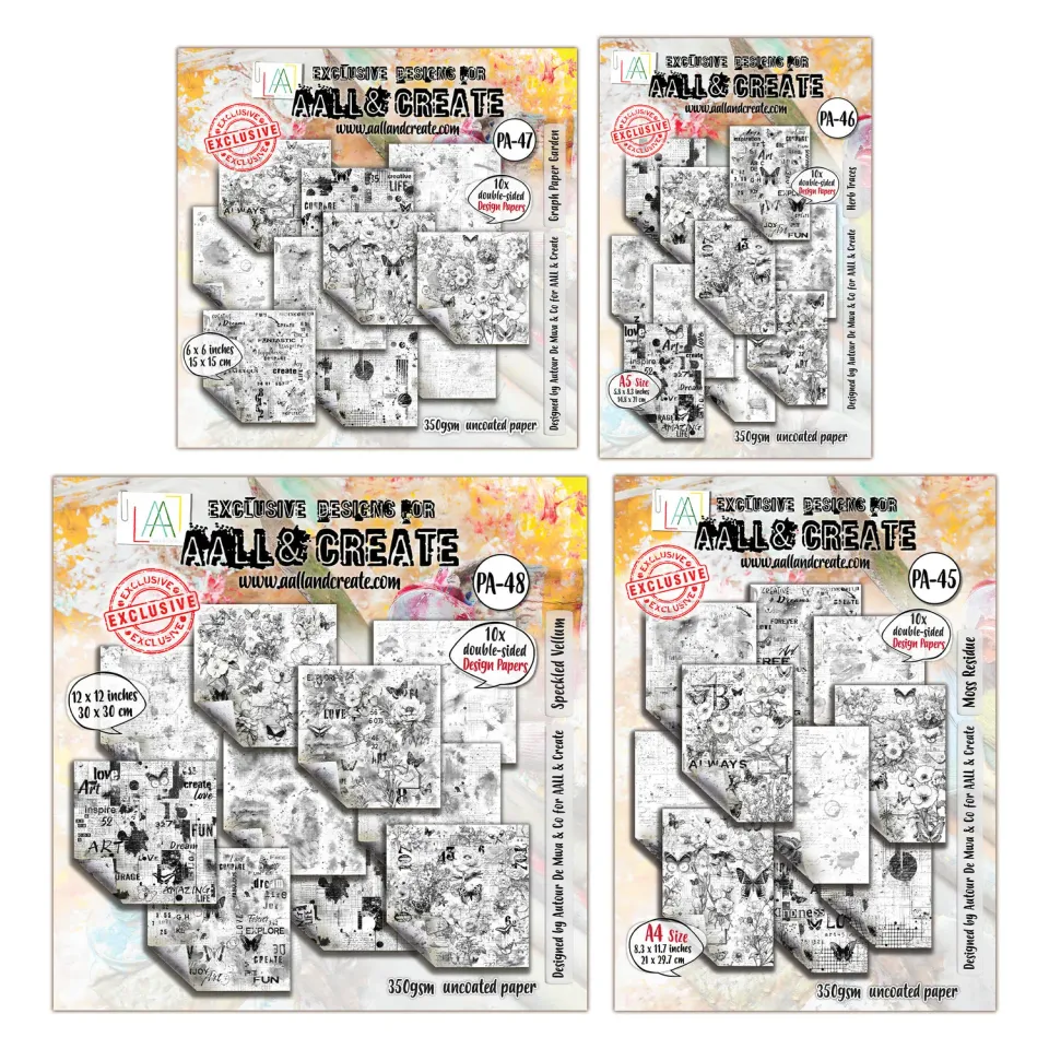 AALL and Create Inkblot Meadow Designpapier 4er 350g