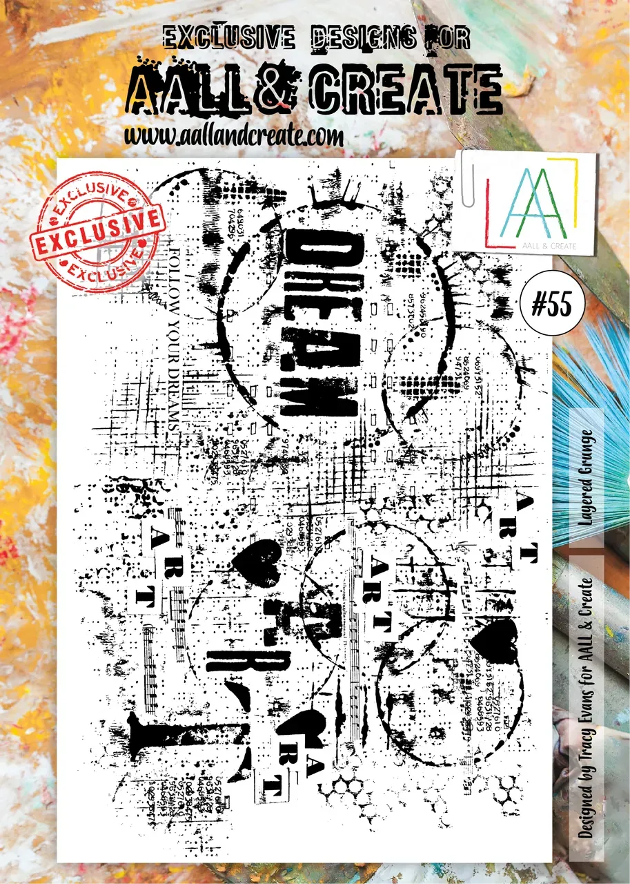 AALL and Create #55 Layered Grunge Stempelset A4 Photopolymer