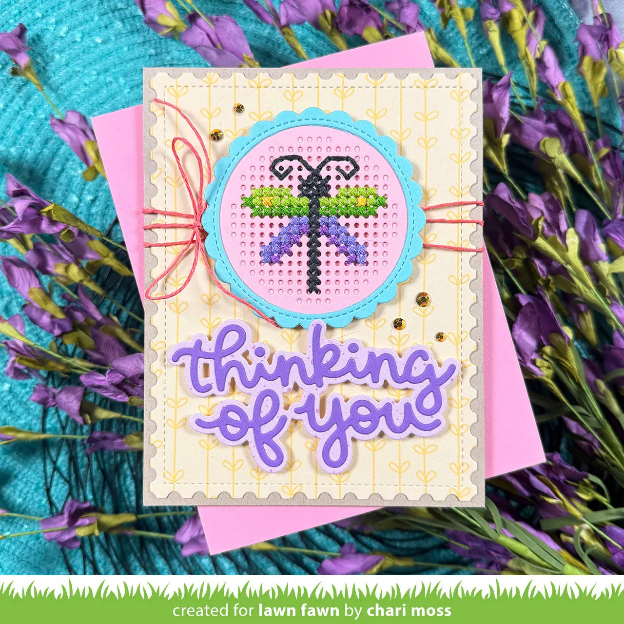 Lawn Fawn Lawn Cuts Scripty Thinking of You Stanze Outline