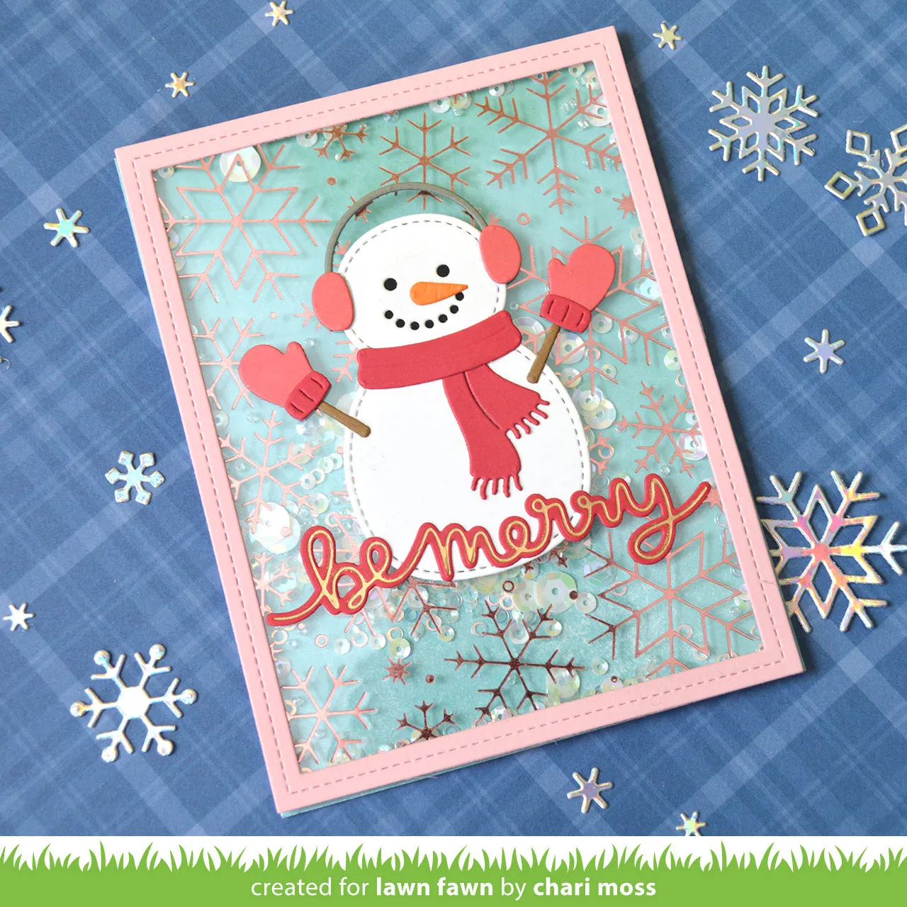 Lawn Fawn Snowflake Background Hot Foil Platte Winter