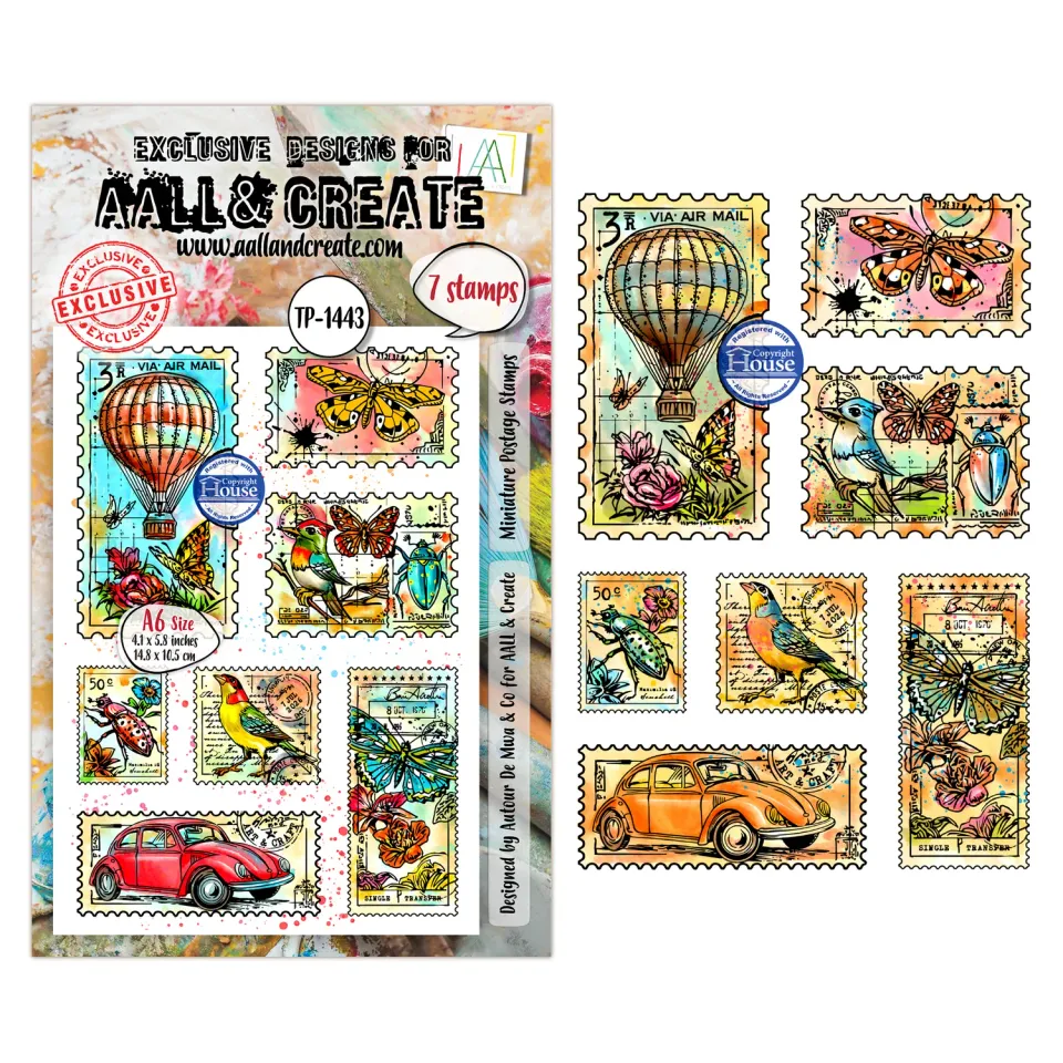 AALL and Create TP-1443 Miniature Postage Stempel A6 7 Motive