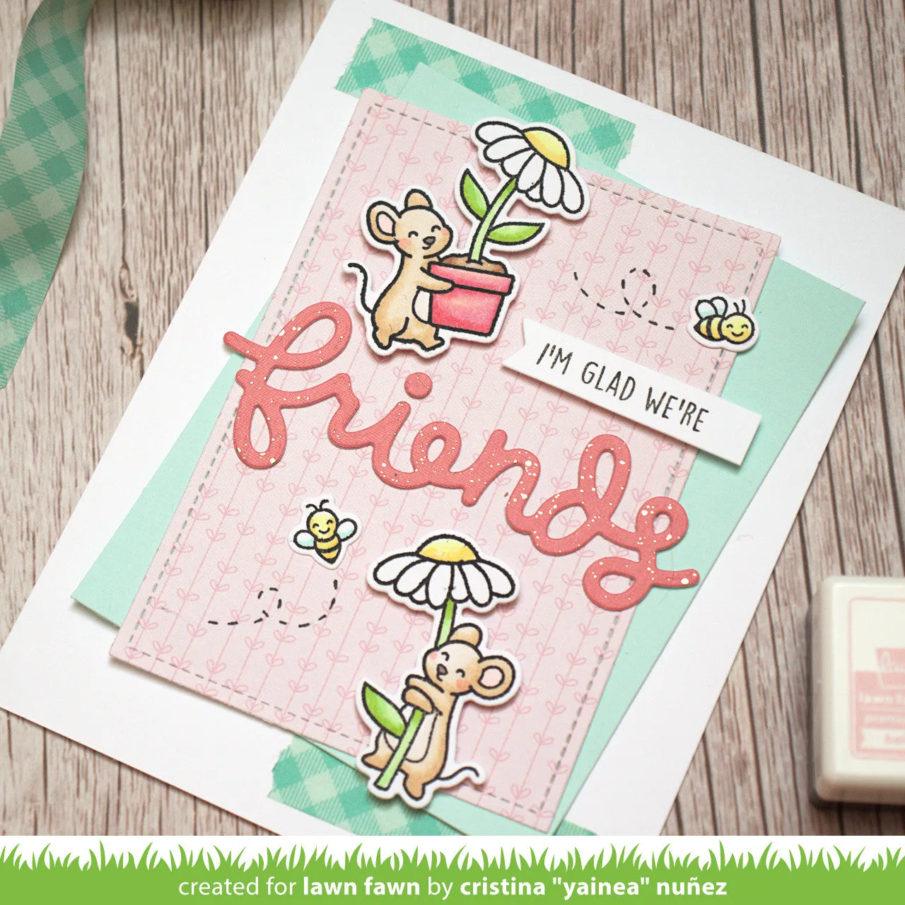 Lawn Fawn Scripty Friends Lawn Cuts Stanzschablonen Schriftzug