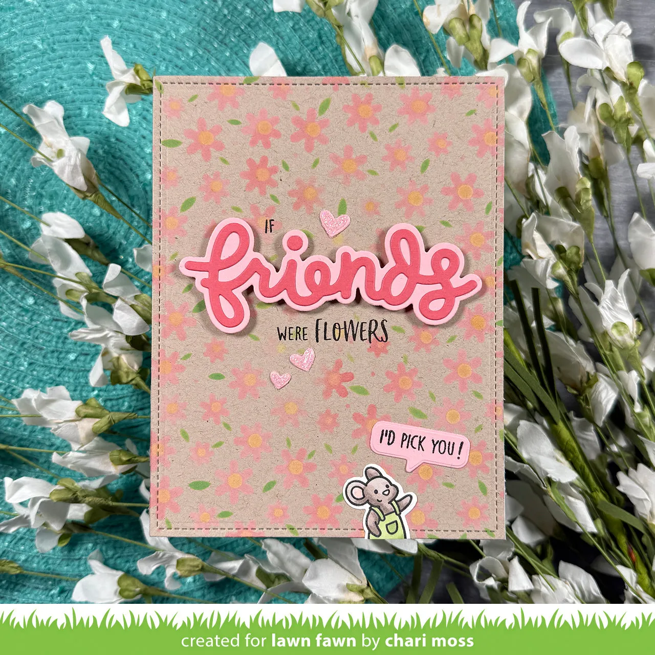 Lawn Fawn Spring Flowers LF4100 Schablonen 3er Blumen