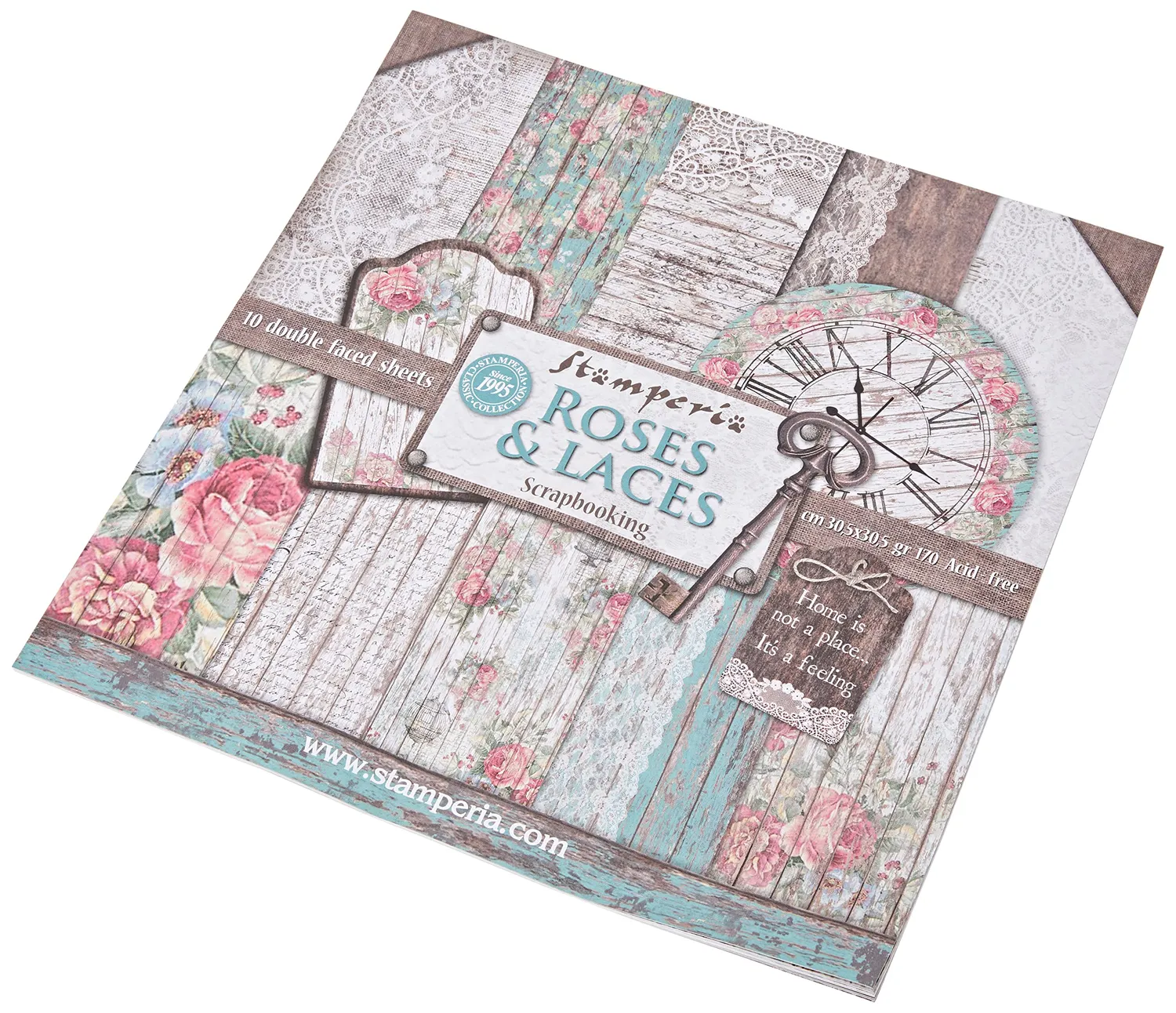 Stamperia Shabby Rose Papierblock 30,5x30,5cm Vintage