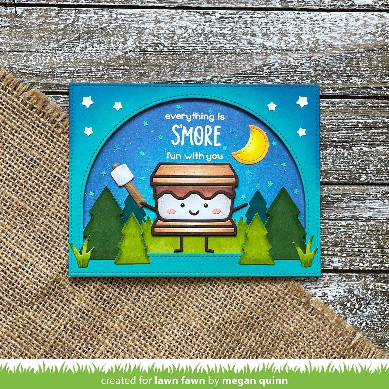 Lawn Fawn Forest Backdrop Stanzen LF2611 Nacht